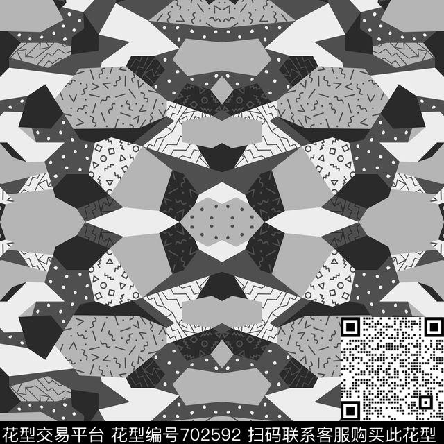 几何男装迷彩传统印花华亿平台下载（图片编号: 702592） - 瓦栏（Walan）