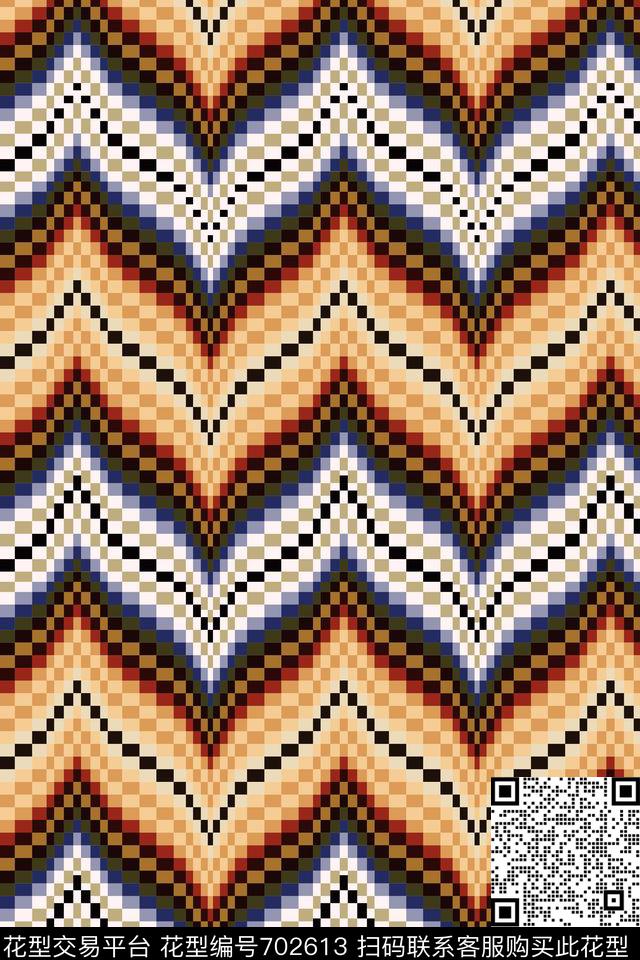 流行时尚小方块几何传统印花华亿平台下载（图片编号: 702613） - 瓦栏（Walan）