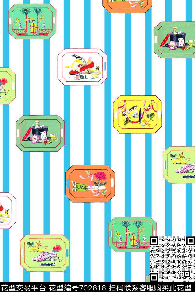 流行时尚小方块几何数码印花华亿平台下载（图片编号: 702616） - 瓦栏（Walan）