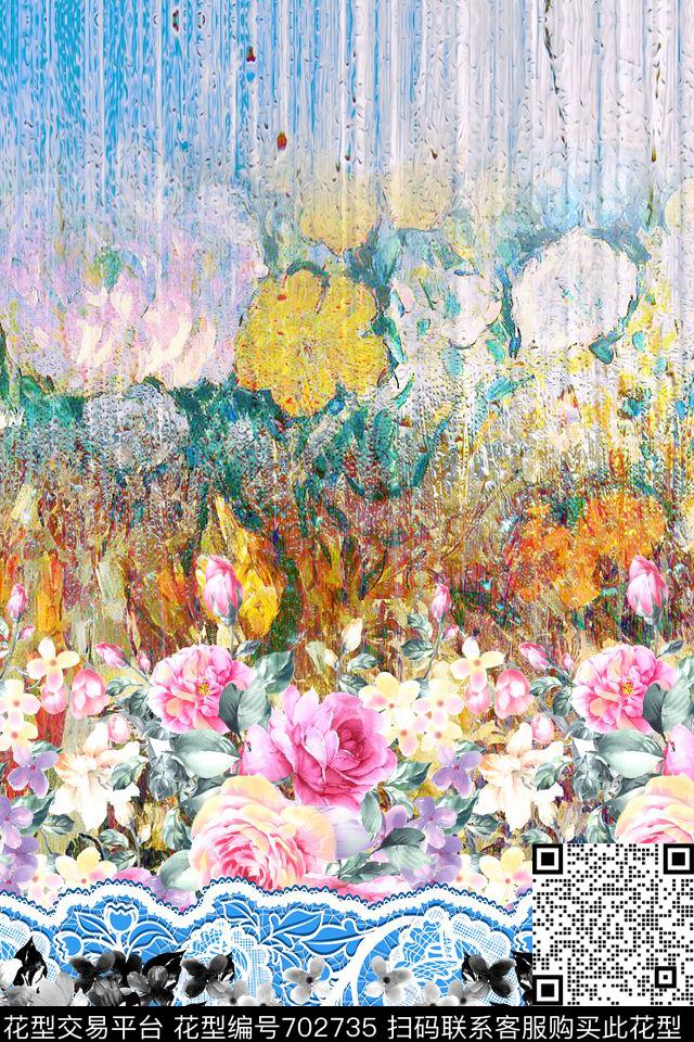 MAX-女装花卉定位幻彩花卉蕾丝数码印花华亿平台下载（图片编号: 702735） - 瓦栏（Walan）