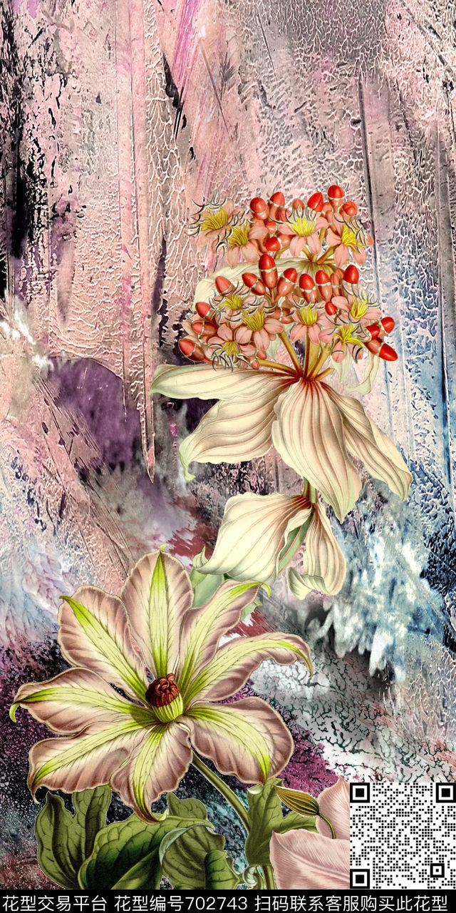 花卉风景立体数码印花华亿平台下载（图片编号: 702743） - 瓦栏（Walan）