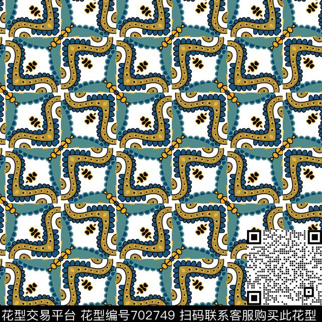 苏格兰格格子几何传统印花华亿平台下载（图片编号: 702749） - 瓦栏（Walan）