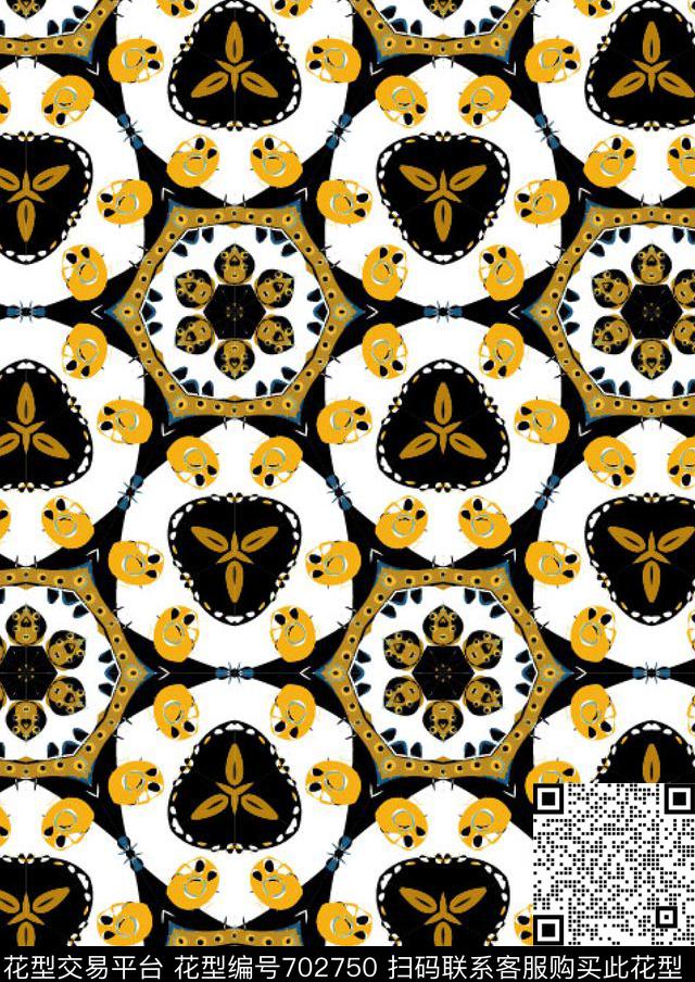 圆点解构色块传统印花华亿平台下载（图片编号: 702750） - 瓦栏（Walan）