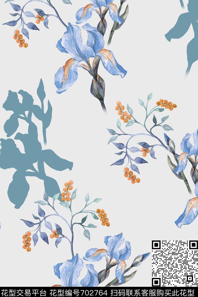 大花牡丹玫瑰数码印花华亿平台下载（图片编号: 702764） - 瓦栏（Walan）