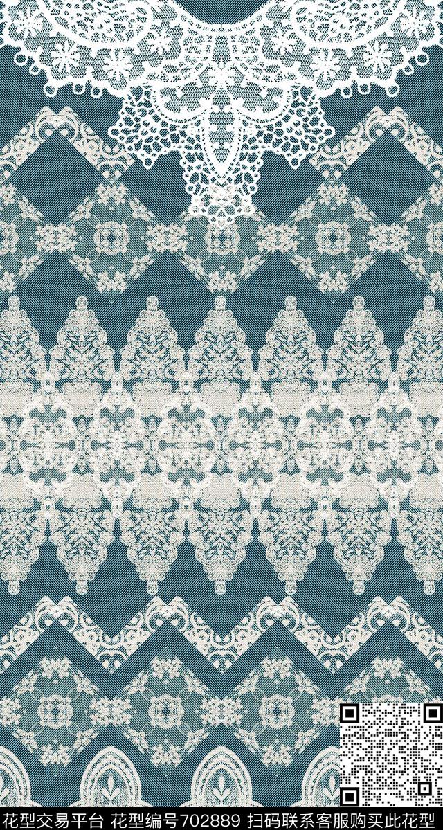 布纹蕾丝定位数码印花华亿平台下载（图片编号: 702889） - 瓦栏（Walan）