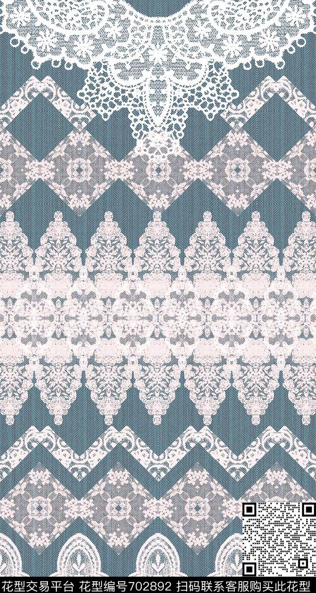 布纹蕾丝定位数码印花华亿平台下载（图片编号: 702892） - 瓦栏（Walan）
