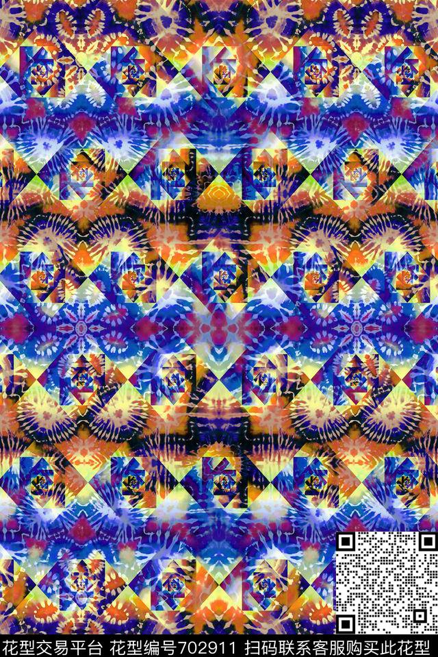 几何纹理效果数码印花华亿平台下载（图片编号: 702911） - 瓦栏（Walan）