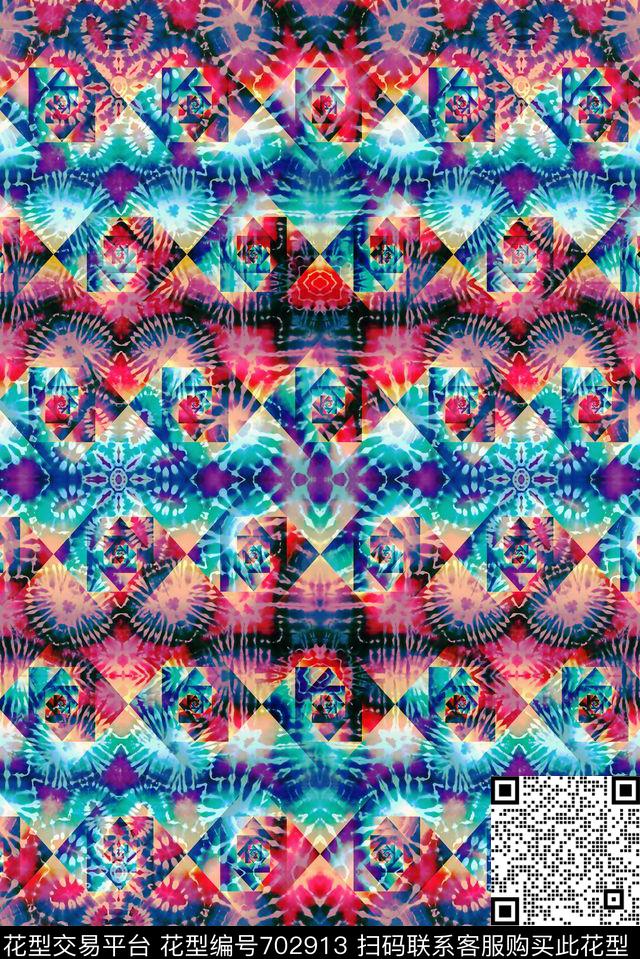 几何纹理效果数码印花华亿平台下载（图片编号: 702913） - 瓦栏（Walan）