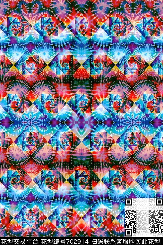 几何纹理效果数码印花华亿平台下载（图片编号: 702914） - 瓦栏（Walan）