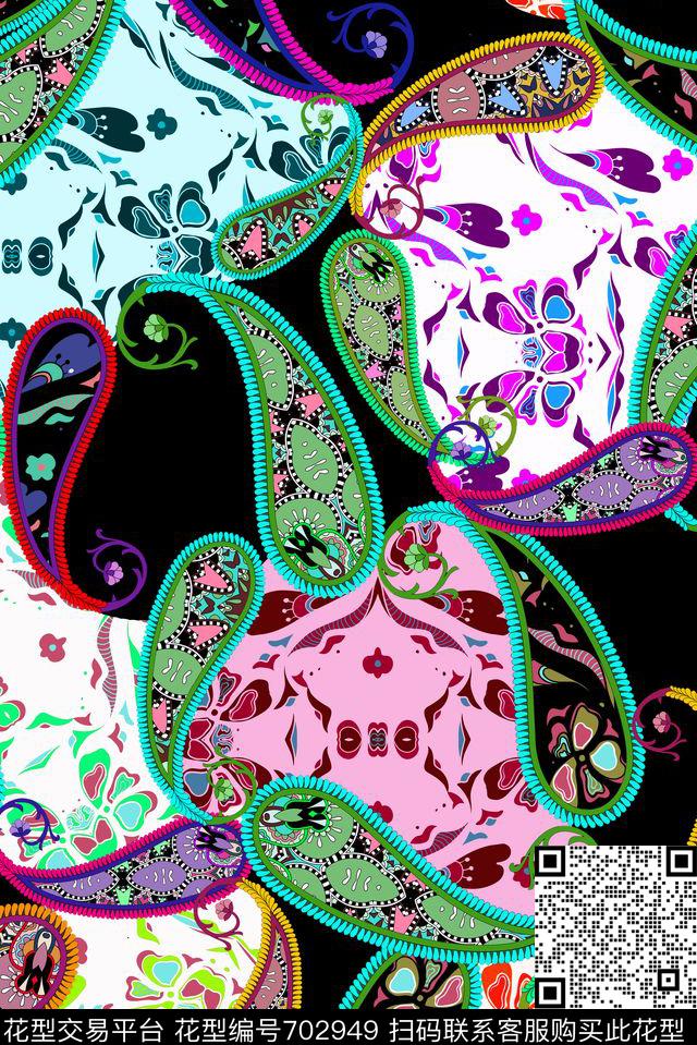 满版佩斯利纹路传统印花华亿平台下载（图片编号: 702949） - 瓦栏（Walan）