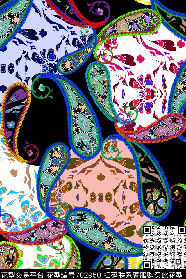 满版佩斯利纹路传统印花华亿平台下载（图片编号: 702950） - 瓦栏（Walan）