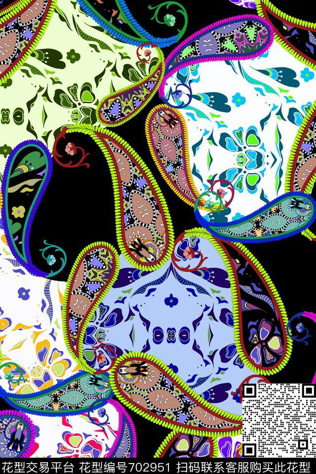 满版佩斯利纹路传统印花华亿平台下载（图片编号: 702951） - 瓦栏（Walan）