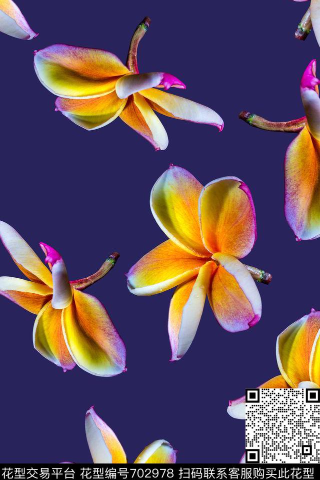 花卉花朵女装复古印花数码印花华亿平台下载（图片编号: 702978） - 瓦栏（Walan）