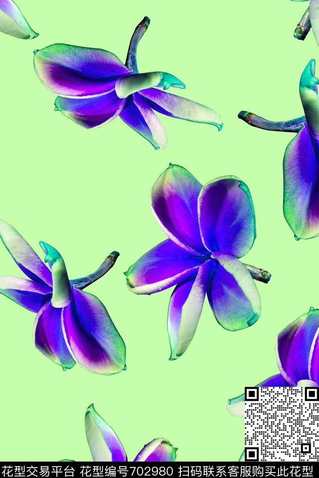 花卉花朵女装复古印花数码印花华亿平台下载（图片编号: 702980） - 瓦栏（Walan）