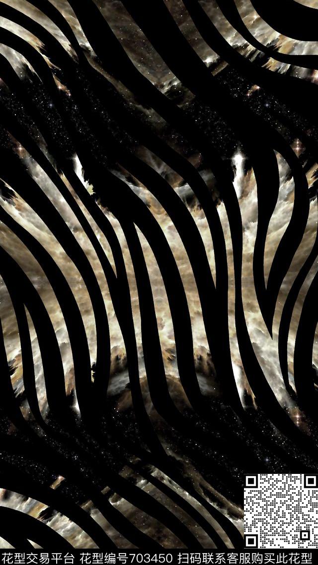 斑马纹抽象纹理男装羽绒服数码印花华亿平台下载（图片编号: 703450） - 瓦栏（Walan）