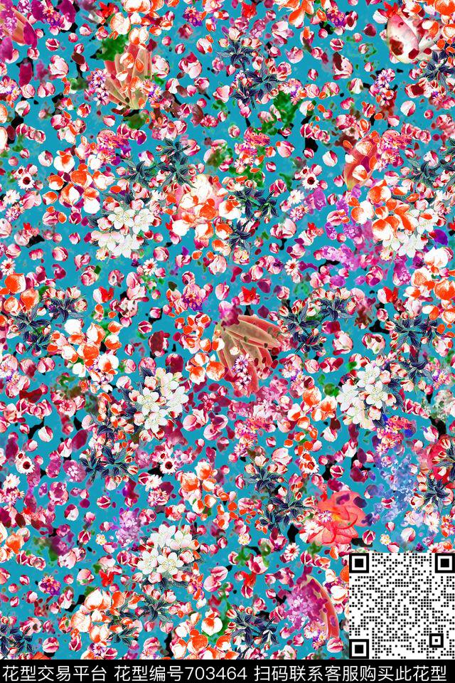 小碎花抽象迷彩数码印花华亿平台下载（图片编号: 703464） - 瓦栏（Walan）