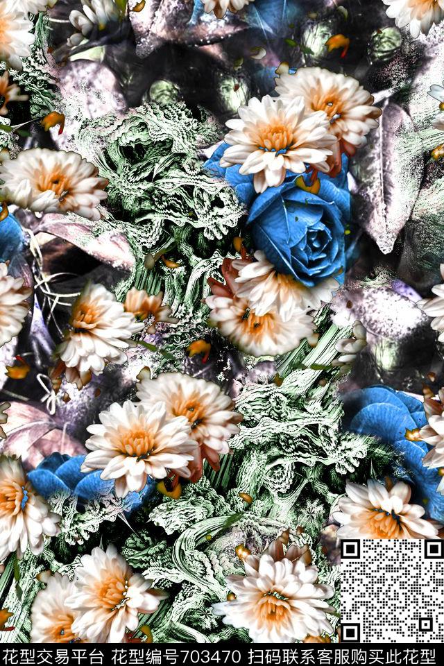 女装花卉数码印花数码印花华亿平台下载（图片编号: 703470） - 瓦栏（Walan）