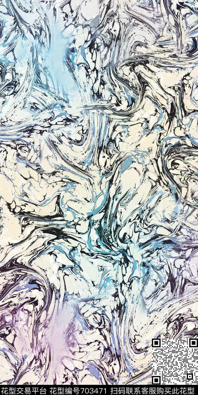 几何抽象不规则几何数码印花华亿平台下载（图片编号: 703471） - 瓦栏（Walan）