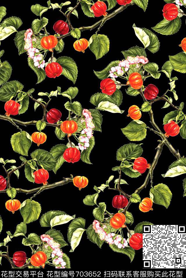 水果女装花卉数码印花华亿平台下载（图片编号: 703652） - 瓦栏（Walan）