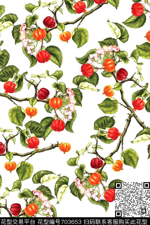 水果女装花卉数码印花华亿平台下载（图片编号: 703653） - 瓦栏（Walan）