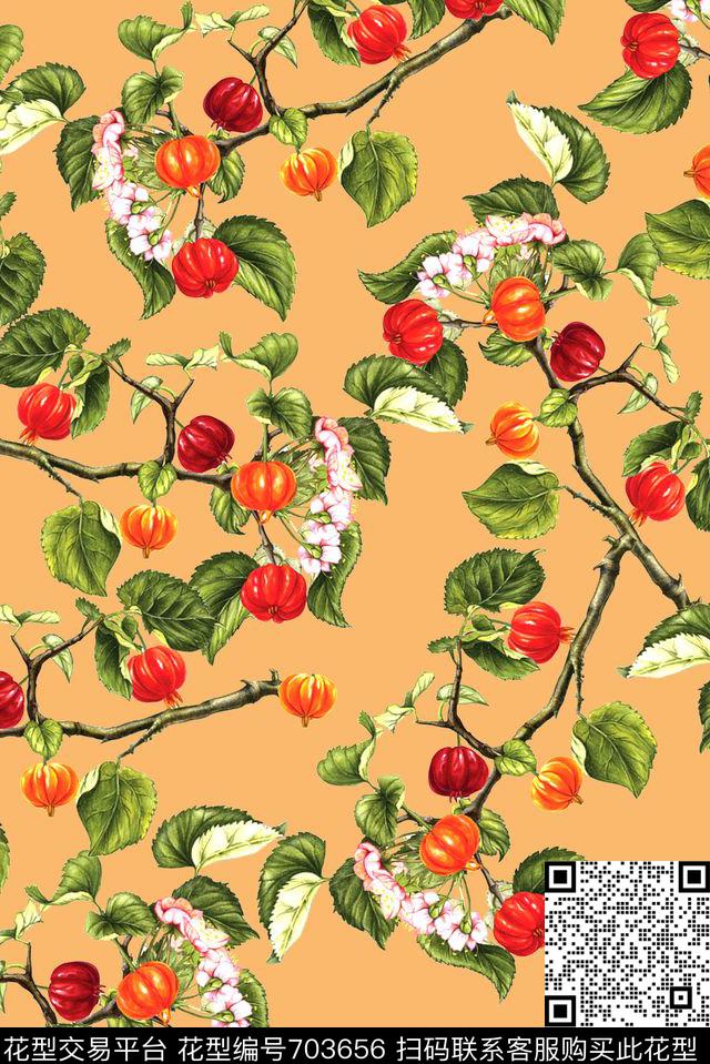 水果女装花卉数码印花华亿平台下载（图片编号: 703656） - 瓦栏（Walan）