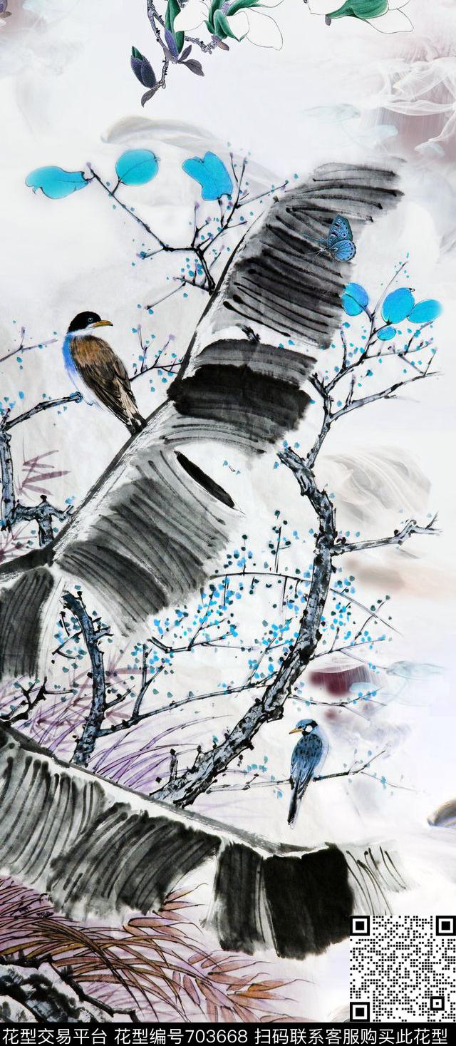 山川树林风景数码印花华亿平台下载（图片编号: 703668） - 瓦栏（Walan）