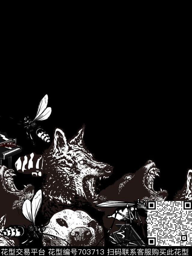 狼蝴蝶大牌数码印花华亿平台下载（图片编号: 703713） - 瓦栏（Walan）