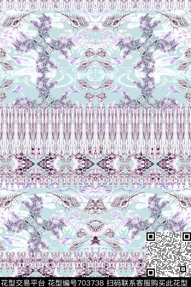 欧式英伦宫廷风数码印花华亿平台下载（图片编号: 703738） - 瓦栏（Walan）