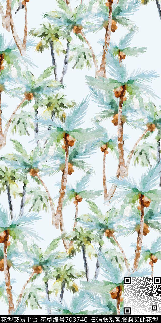 树林棕榈叶热带数码印花华亿平台下载（图片编号: 703745） - 瓦栏（Walan）