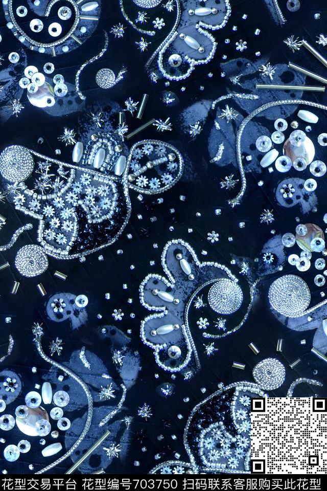 抽象几何珠片秀数码印花华亿平台下载（图片编号: 703750） - 瓦栏（Walan）