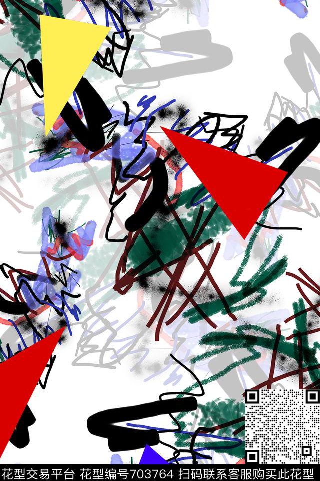 L.D~线条L.D~几何格子条纹L.D~趣味数码印花华亿平台下载（图片编号: 703764） - 瓦栏（Walan）