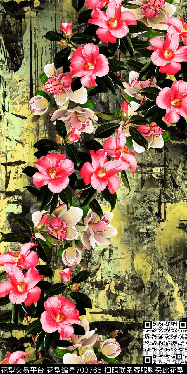 乱花花朵花卉数码印花华亿平台下载（图片编号: 703765） - 瓦栏（Walan）