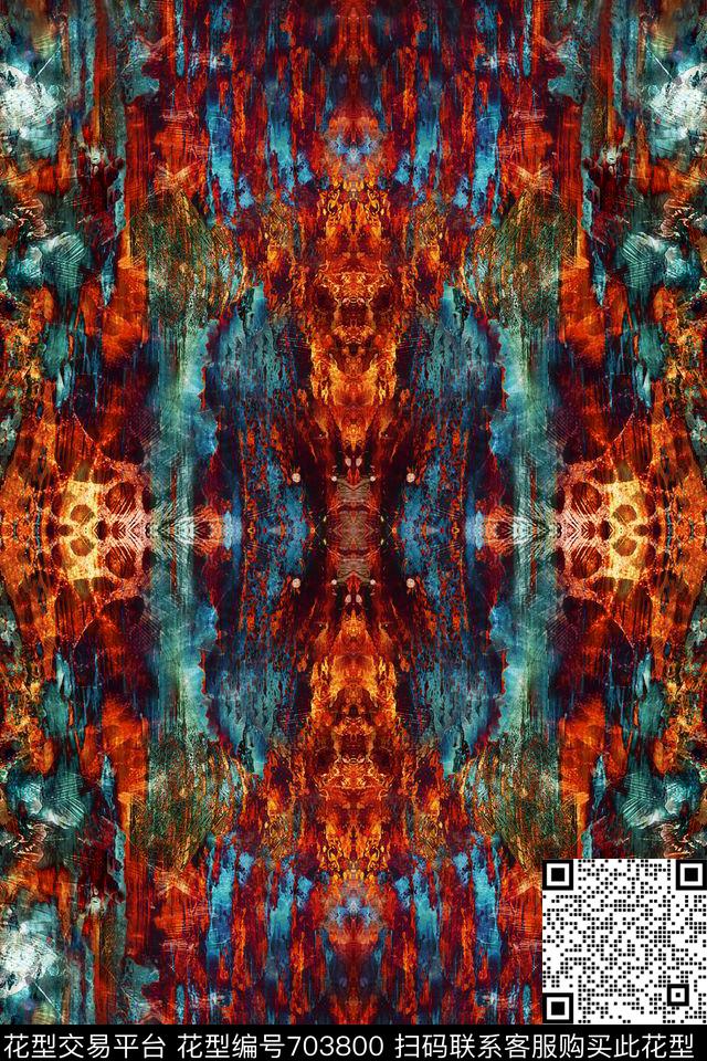 民族风纹理抽象数码印花华亿平台下载（图片编号: 703800） - 瓦栏（Walan）