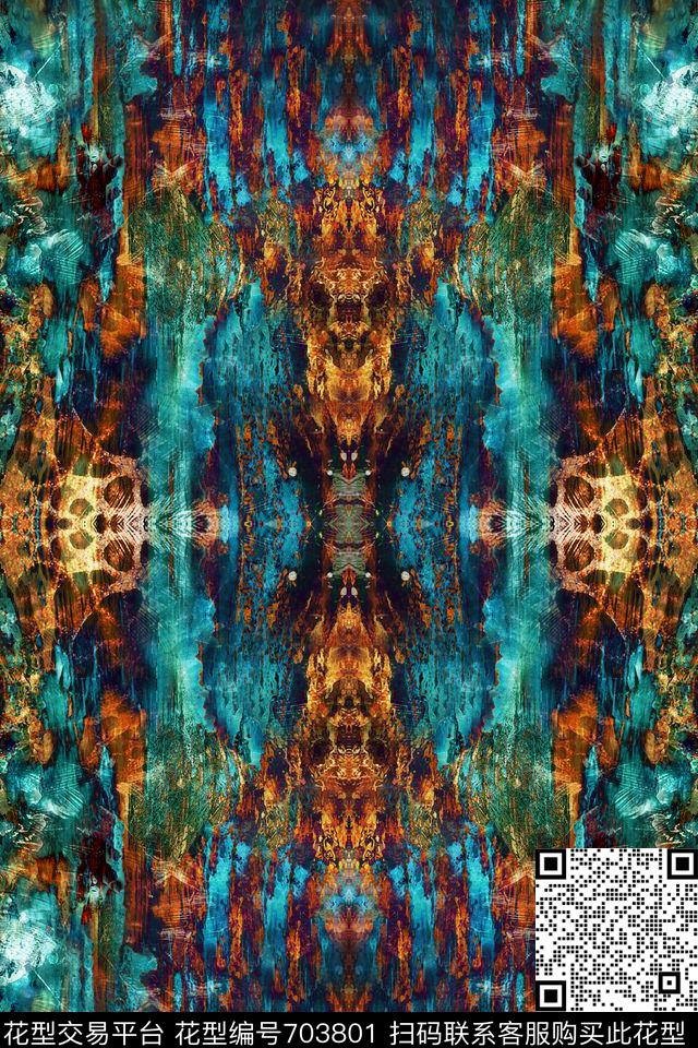 民族风纹理抽象数码印花华亿平台下载（图片编号: 703801） - 瓦栏（Walan）