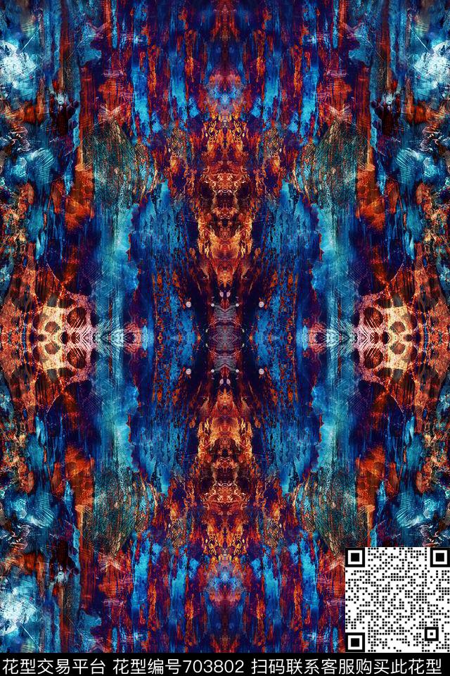 民族风纹理抽象数码印花华亿平台下载（图片编号: 703802） - 瓦栏（Walan）