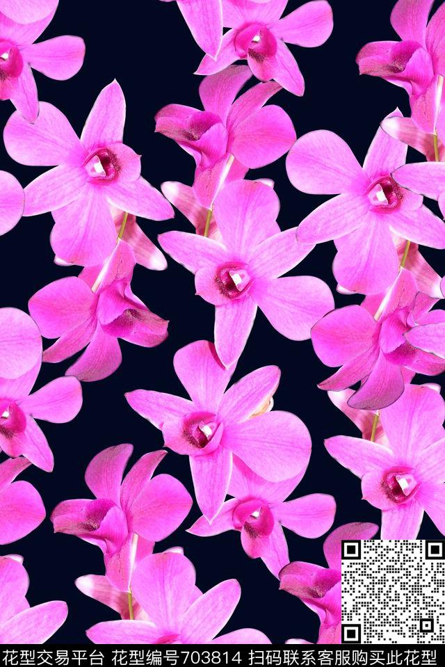 花卉花朵女装裙子印花清爽抽象泳装印花数码印花华亿平台下载（图片编号: 703814） - 瓦栏（Walan）