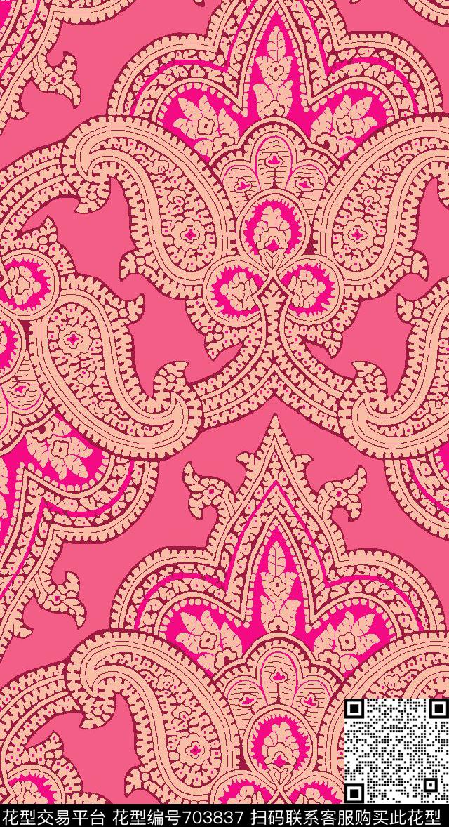 腰果佩斯利火腿花传统印花华亿平台下载（图片编号: 703837） - 瓦栏（Walan）