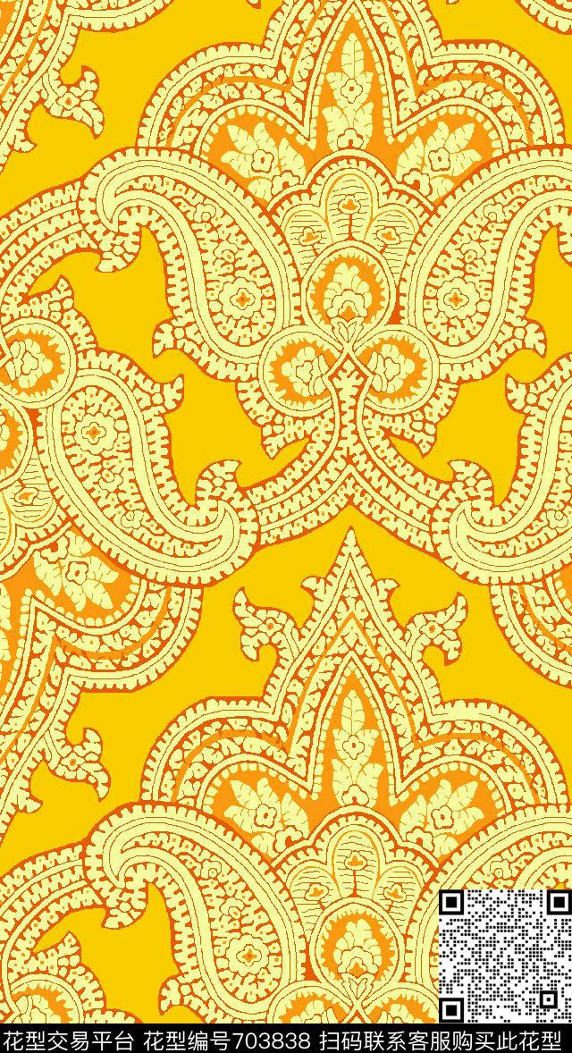 腰果佩斯利火腿花传统印花华亿平台下载（图片编号: 703838） - 瓦栏（Walan）