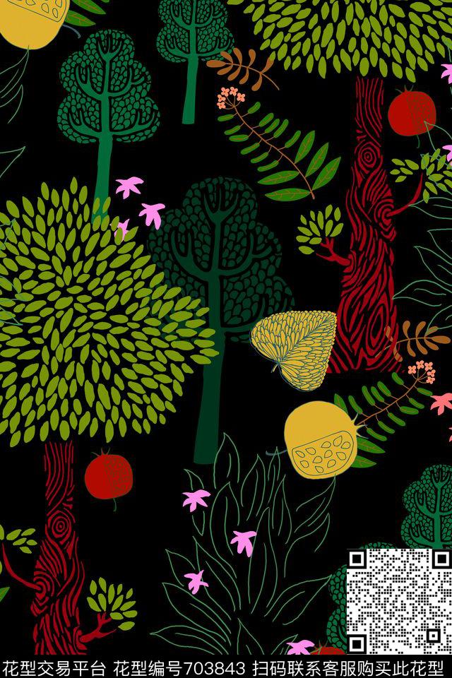 L.D~花卉L.D~趣味L.D~手绘传统印花华亿平台下载（图片编号: 703843） - 瓦栏（Walan）