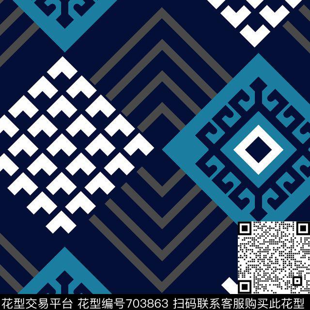 民族风几何潮流男装传统印花华亿平台下载（图片编号: 703863） - 瓦栏（Walan）