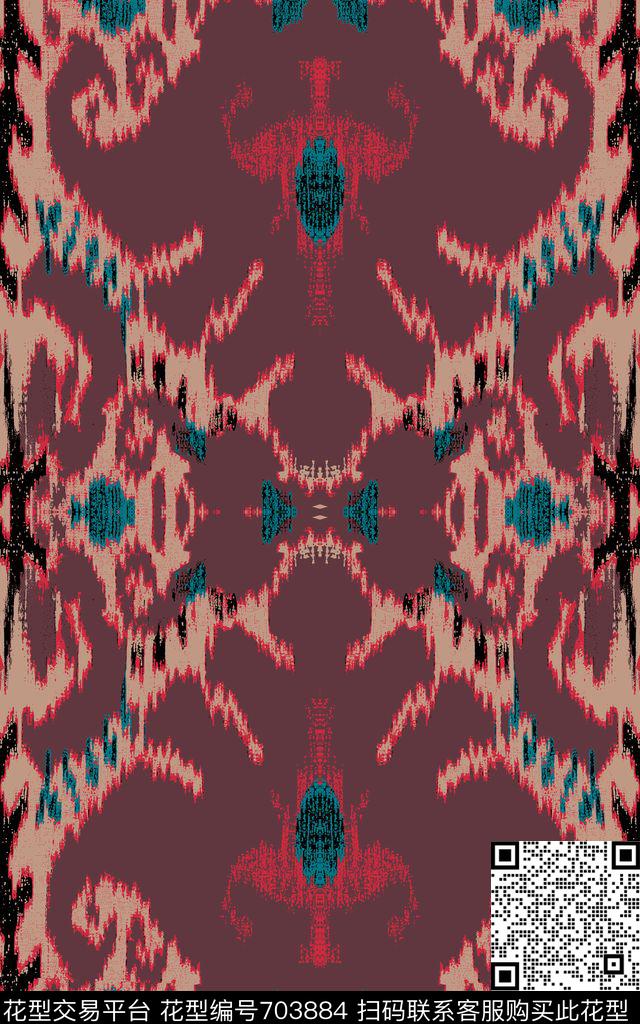 潮流男装0分色区波西米亚民族风传统印花华亿平台下载（图片编号: 703884） - 瓦栏（Walan）