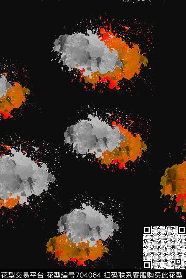 花朵手绘彩色数码印花华亿平台下载（图片编号: 704064） - 瓦栏（Walan）