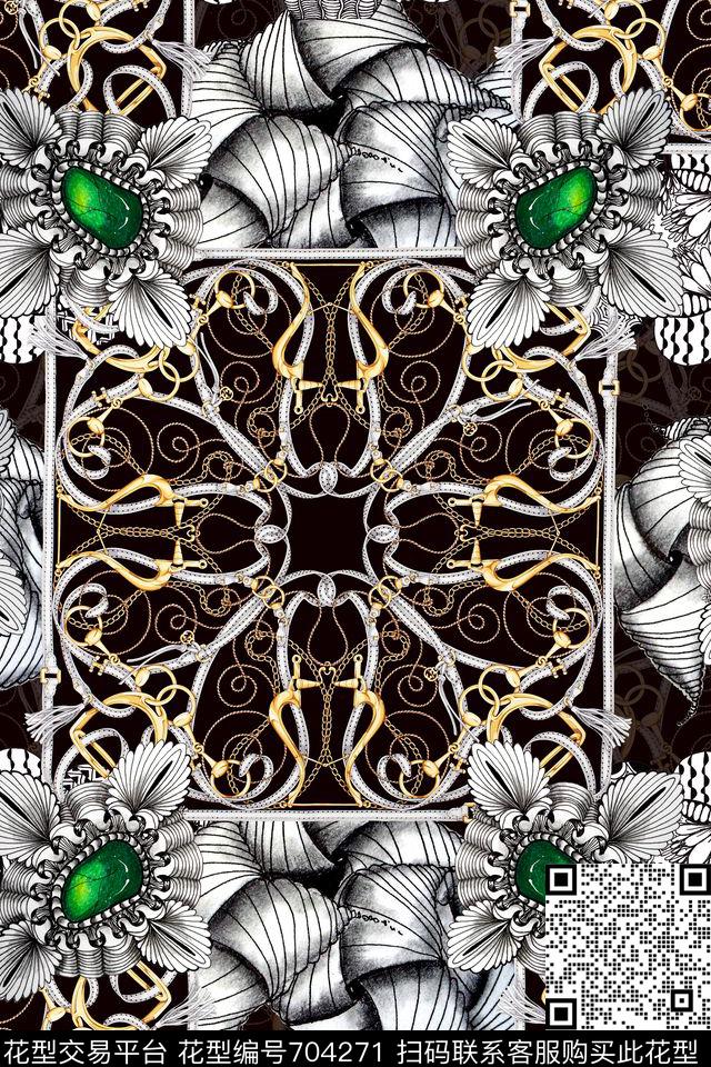 时尚珠宝链条数码印花华亿平台下载（图片编号: 704271） - 瓦栏（Walan）