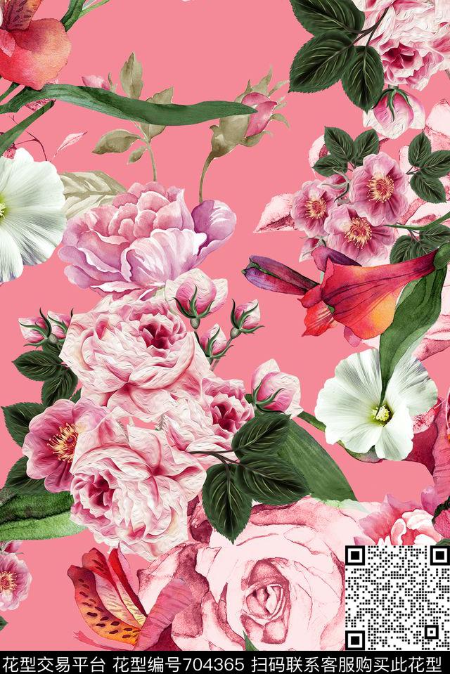 清爽浪漫淡雅数码印花华亿平台下载（图片编号: 704365） - 瓦栏（Walan）