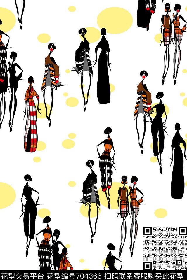 趣味人物模特传统印花华亿平台下载（图片编号: 704366） - 瓦栏（Walan）