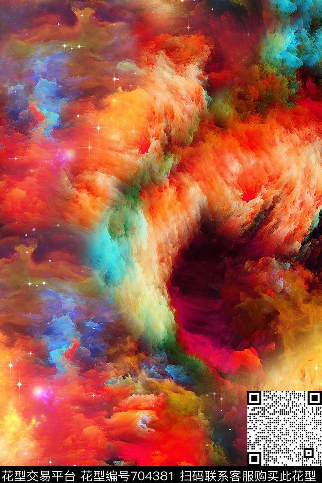 云彩云雾彩霞数码印花华亿平台下载（图片编号: 704381） - 瓦栏（Walan）