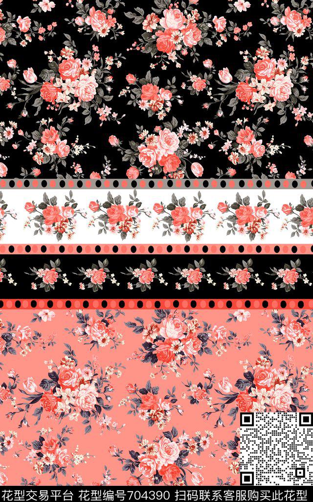 时尚花卉定位传统印花华亿平台下载（图片编号: 704390） - 瓦栏（Walan）