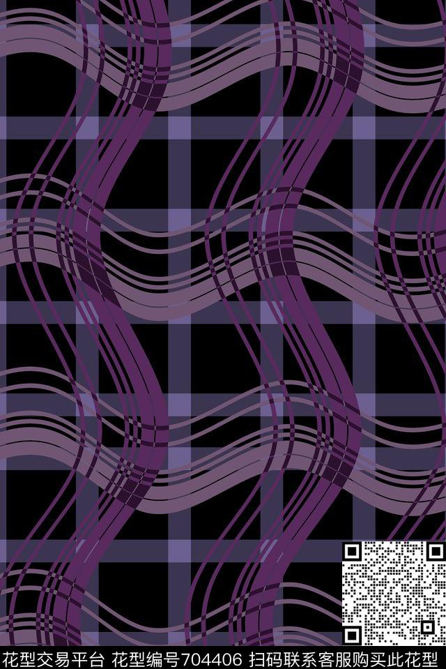 苏格兰格民族风巴洛克数码印花华亿平台下载（图片编号: 704406） - 瓦栏（Walan）