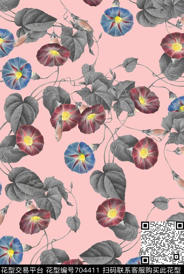 小碎花花朵花卉数码印花华亿平台下载（图片编号: 704411） - 瓦栏（Walan）
