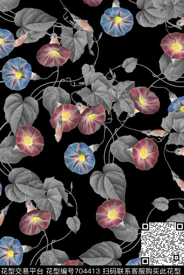 小碎花花朵花卉数码印花华亿平台下载（图片编号: 704413） - 瓦栏（Walan）